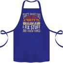 I Fix Stuff Funny Electrician Sparky Mechanic Cotton Apron 100% Organic Royal Blue