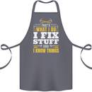 I Fix Stuff Funny Electrician Sparky Mechanic Cotton Apron 100% Organic Steel