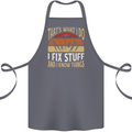 I Fix Stuff Funny Electrician Sparky Mechanic Cotton Apron 100% Organic Steel