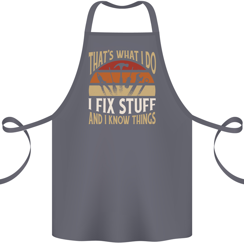 I Fix Stuff Funny Electrician Sparky Mechanic Cotton Apron 100% Organic Steel