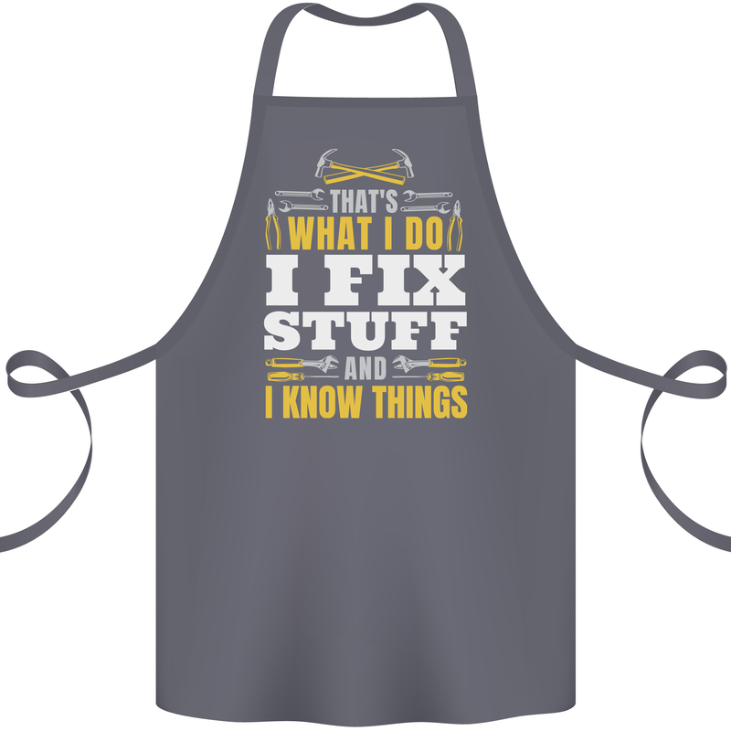 I Fix Stuff Funny Electrician Sparky Mechanic Cotton Apron 100% Organic Steel