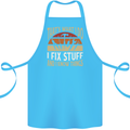 I Fix Stuff Funny Electrician Sparky Mechanic Cotton Apron 100% Organic Turquoise