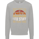 I Fix Stuff Funny Electrician Sparky Mechanic Kids Sweatshirt Jumper Sports Grey