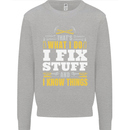 I Fix Stuff Funny Electrician Sparky Mechanic Kids Sweatshirt Jumper Sports Grey