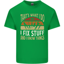 I Fix Stuff Funny Electrician Sparky Mechanic Kids T-Shirt Childrens Irish Green