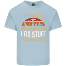 I Fix Stuff Funny Electrician Sparky Mechanic Kids T-Shirt Childrens Light Blue