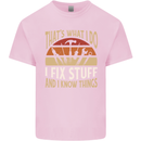 I Fix Stuff Funny Electrician Sparky Mechanic Kids T-Shirt Childrens Light Pink