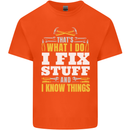 I Fix Stuff Funny Electrician Sparky Mechanic Kids T-Shirt Childrens Orange