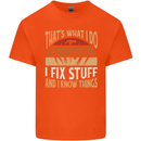 I Fix Stuff Funny Electrician Sparky Mechanic Kids T-Shirt Childrens Orange