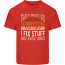 I Fix Stuff Funny Electrician Sparky Mechanic Kids T-Shirt Childrens Red