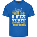 I Fix Stuff Funny Electrician Sparky Mechanic Kids T-Shirt Childrens Royal Blue