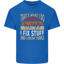 I Fix Stuff Funny Electrician Sparky Mechanic Kids T-Shirt Childrens Royal Blue