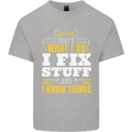 I Fix Stuff Funny Electrician Sparky Mechanic Kids T-Shirt Childrens Sports Grey