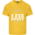 I Fix Stuff Funny Electrician Sparky Mechanic Kids T-Shirt Childrens Yellow