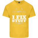 I Fix Stuff Funny Electrician Sparky Mechanic Kids T-Shirt Childrens Yellow