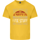 I Fix Stuff Funny Electrician Sparky Mechanic Kids T-Shirt Childrens Yellow