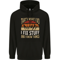 I Fix Stuff Funny Electrician Sparky Mechanic Mens 80% Cotton Hoodie Black