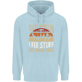 I Fix Stuff Funny Electrician Sparky Mechanic Mens 80% Cotton Hoodie Light Blue