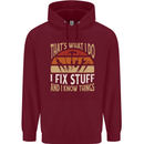I Fix Stuff Funny Electrician Sparky Mechanic Mens 80% Cotton Hoodie Maroon