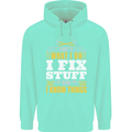 I Fix Stuff Funny Electrician Sparky Mechanic Mens 80% Cotton Hoodie Peppermint