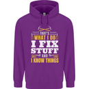 I Fix Stuff Funny Electrician Sparky Mechanic Mens 80% Cotton Hoodie Purple