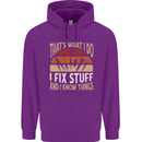 I Fix Stuff Funny Electrician Sparky Mechanic Mens 80% Cotton Hoodie Purple