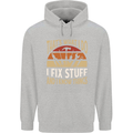 I Fix Stuff Funny Electrician Sparky Mechanic Mens 80% Cotton Hoodie Sports Grey