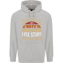 I Fix Stuff Funny Electrician Sparky Mechanic Mens 80% Cotton Hoodie Sports Grey