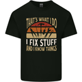 I Fix Stuff Funny Electrician Sparky Mechanic Mens Cotton T-Shirt Tee Top Black