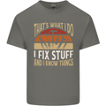 I Fix Stuff Funny Electrician Sparky Mechanic Mens Cotton T-Shirt Tee Top Charcoal