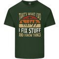 I Fix Stuff Funny Electrician Sparky Mechanic Mens Cotton T-Shirt Tee Top Forest Green