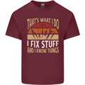 I Fix Stuff Funny Electrician Sparky Mechanic Mens Cotton T-Shirt Tee Top Maroon