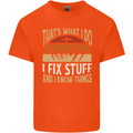 I Fix Stuff Funny Electrician Sparky Mechanic Mens Cotton T-Shirt Tee Top Orange