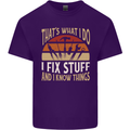 I Fix Stuff Funny Electrician Sparky Mechanic Mens Cotton T-Shirt Tee Top Purple