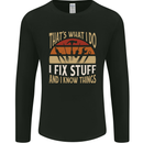 I Fix Stuff Funny Electrician Sparky Mechanic Mens Long Sleeve T-Shirt Black