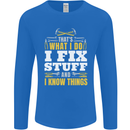 I Fix Stuff Funny Electrician Sparky Mechanic Mens Long Sleeve T-Shirt Royal Blue