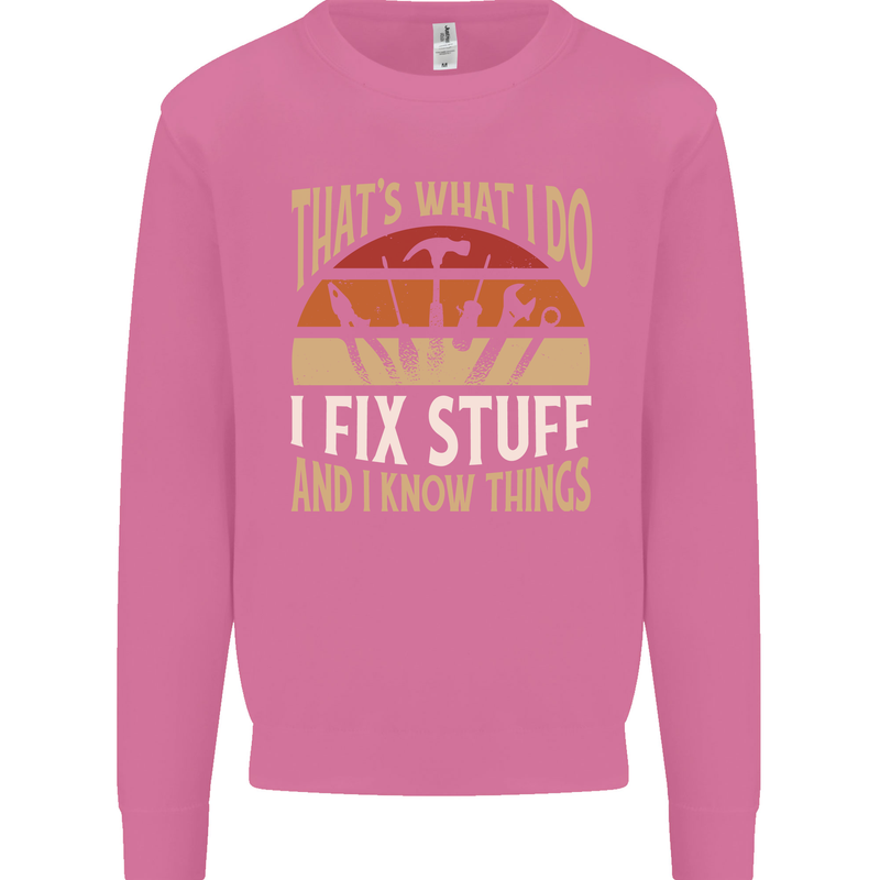 I Fix Stuff Funny Electrician Sparky Mechanic Mens Sweatshirt Jumper Azalea