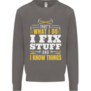 I Fix Stuff Funny Electrician Sparky Mechanic Mens Sweatshirt Jumper Charcoal