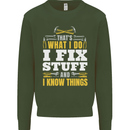 I Fix Stuff Funny Electrician Sparky Mechanic Mens Sweatshirt Jumper Forest Green