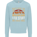 I Fix Stuff Funny Electrician Sparky Mechanic Mens Sweatshirt Jumper Light Blue
