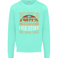 I Fix Stuff Funny Electrician Sparky Mechanic Mens Sweatshirt Jumper Peppermint