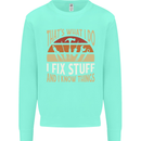 I Fix Stuff Funny Electrician Sparky Mechanic Mens Sweatshirt Jumper Peppermint
