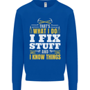 I Fix Stuff Funny Electrician Sparky Mechanic Mens Sweatshirt Jumper Royal Blue