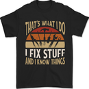 I Fix Stuff Funny Electrician Sparky Mechanic Mens T-Shirt 100% Cotton Black