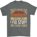 I Fix Stuff Funny Electrician Sparky Mechanic Mens T-Shirt 100% Cotton Charcoal