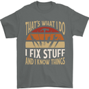 I Fix Stuff Funny Electrician Sparky Mechanic Mens T-Shirt 100% Cotton Charcoal