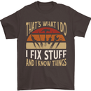 I Fix Stuff Funny Electrician Sparky Mechanic Mens T-Shirt 100% Cotton Dark Chocolate