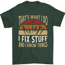I Fix Stuff Funny Electrician Sparky Mechanic Mens T-Shirt 100% Cotton Forest Green