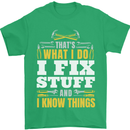 I Fix Stuff Funny Electrician Sparky Mechanic Mens T-Shirt 100% Cotton Irish Green