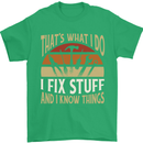 I Fix Stuff Funny Electrician Sparky Mechanic Mens T-Shirt 100% Cotton Irish Green